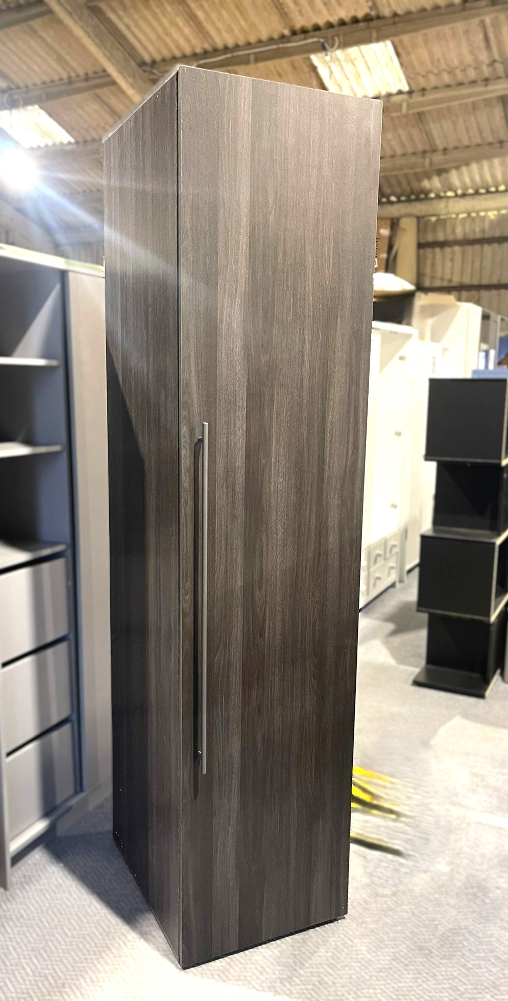 Assembled Habitat Atlas 1 Door Wardrobe - Black & Brown